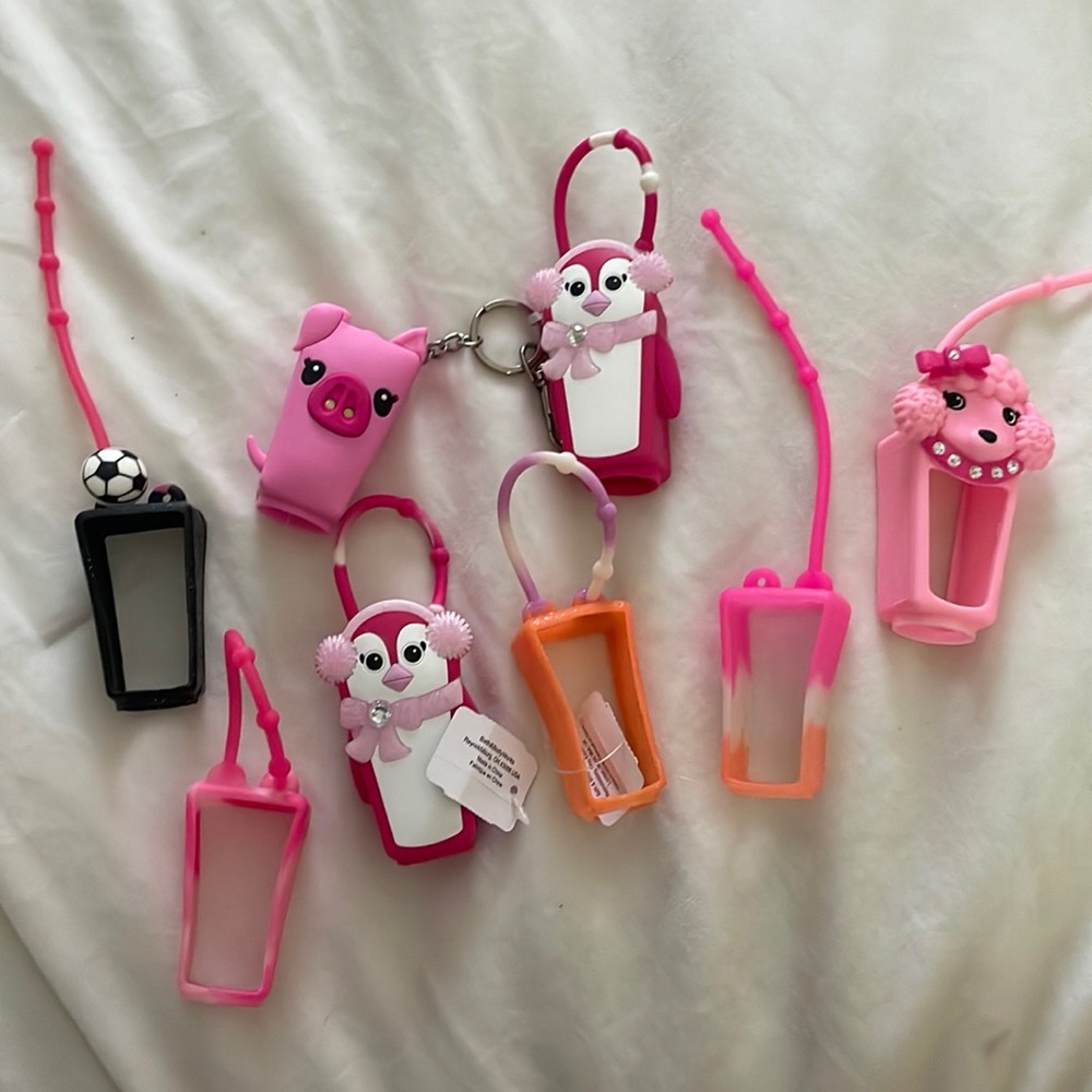 Lot of bath and body hand sanitizer key chains